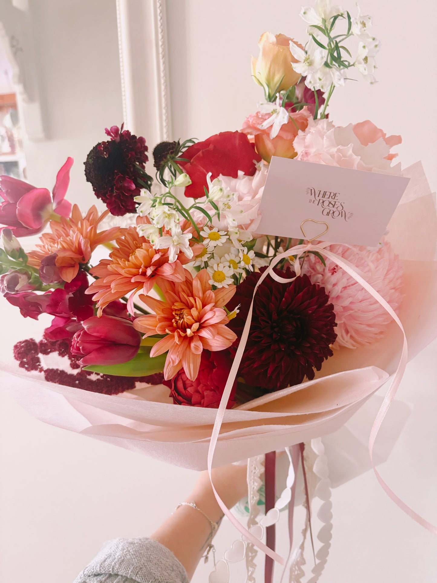 The Catherine - Blush & Burgundy