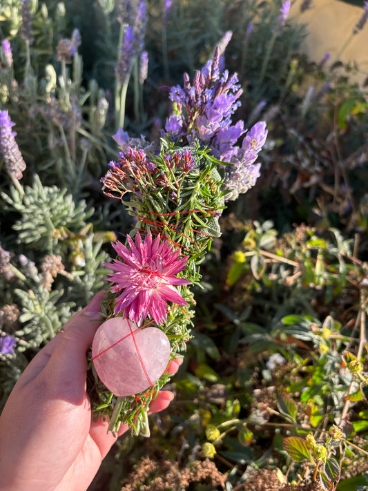 Floral smoke cleansing wand