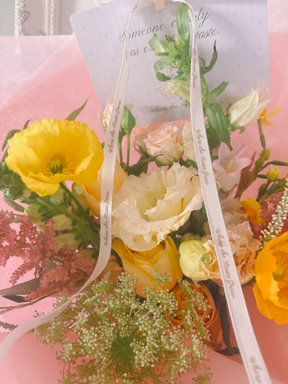 The Poppy - Sunshine yellow, cream and peach