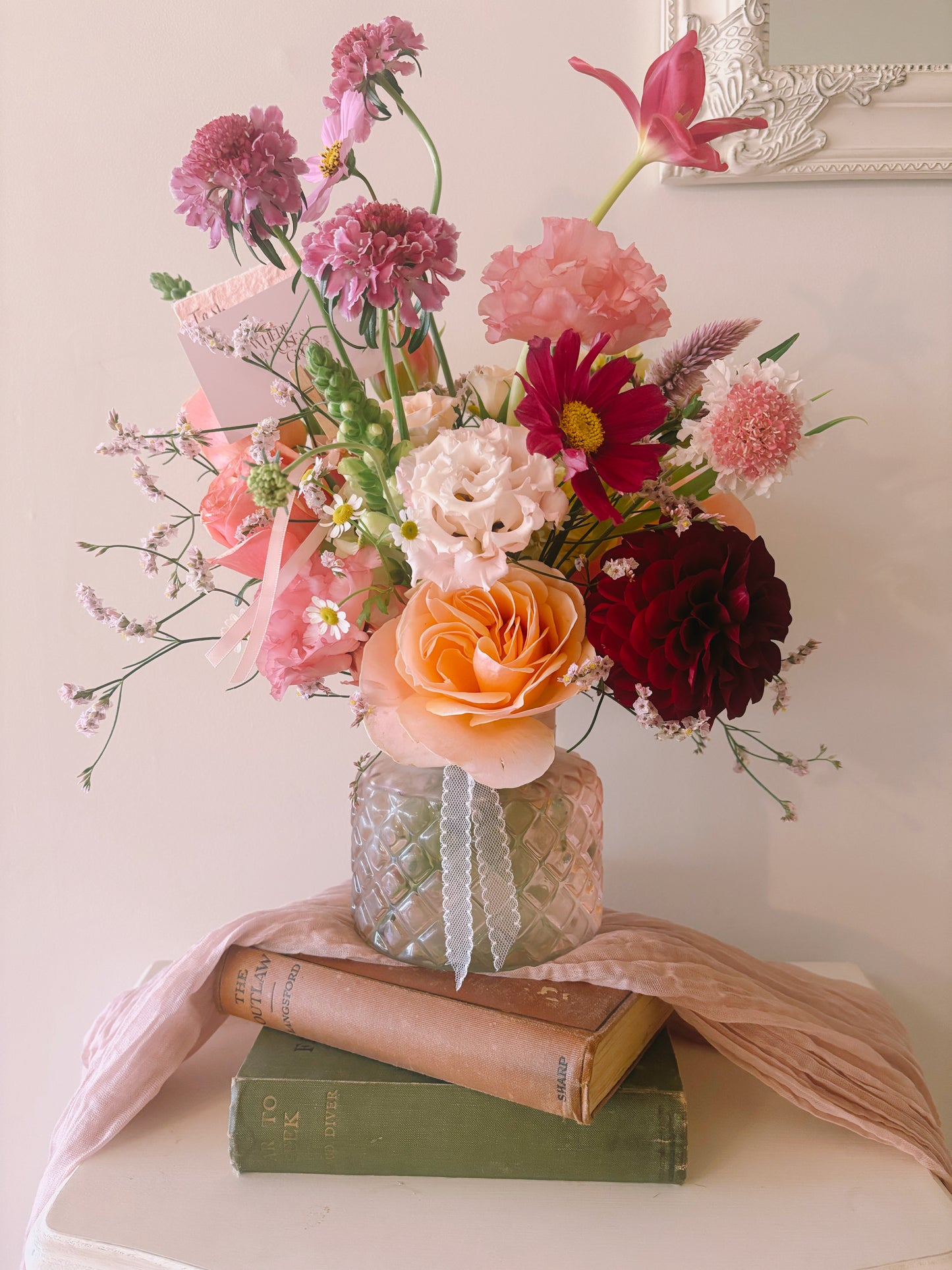 The Catherine - Blush & Burgundy